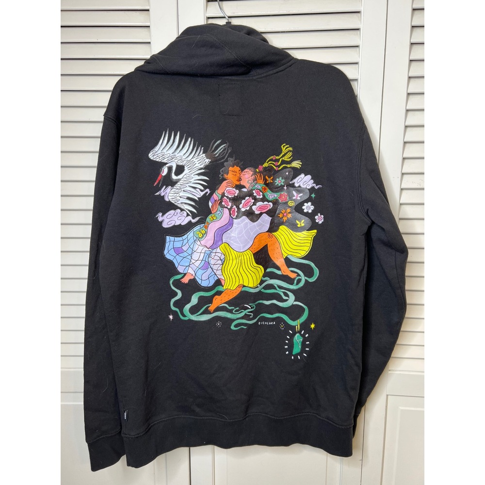 Vans Hoodie M Black Ashley Lukashevsky OTW Butterfly Artist Collab Skater